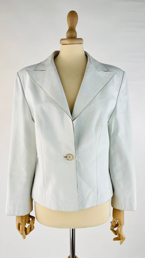 Giacca bianca in pelle