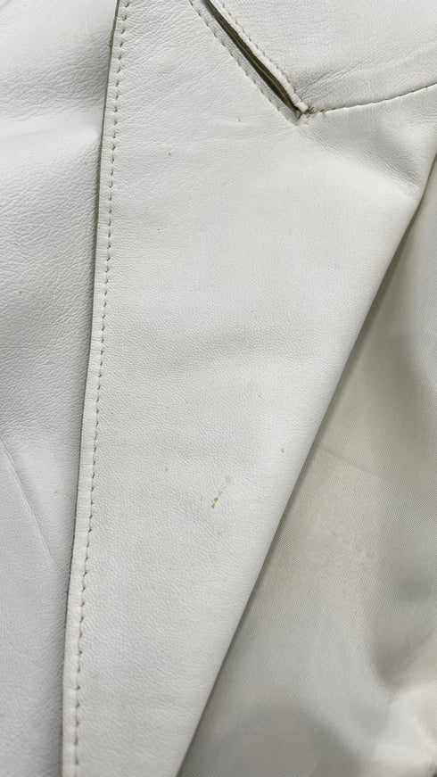Giacca bianca in pelle