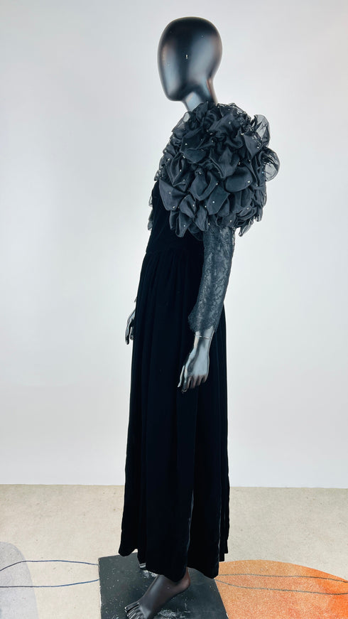 Abito lungo maxi spalle