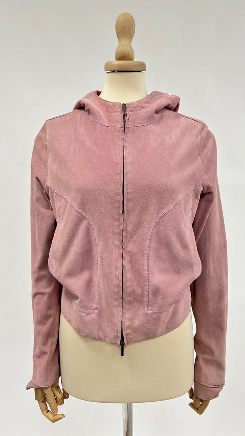 Giacca in pelle con zip
