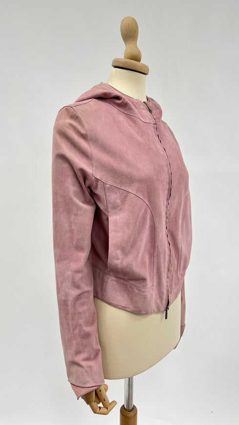 Giacca in pelle con zip