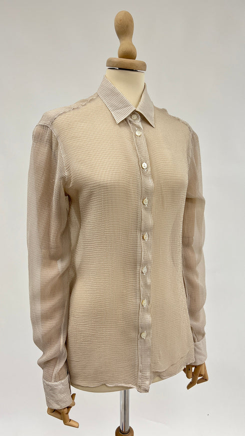 Camicia in seta micro righe