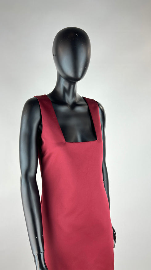 Abito lungo scollo quadrato