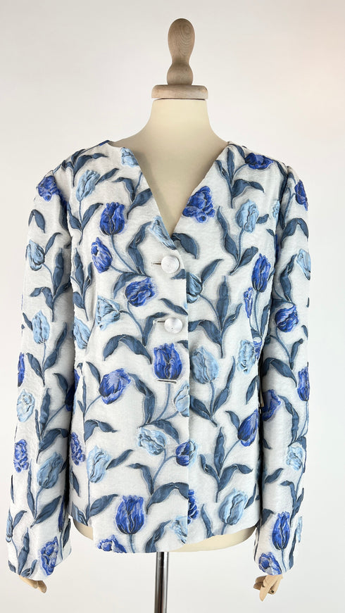 Giacca fiori a rilievo