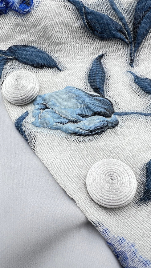 Giacca fiori a rilievo