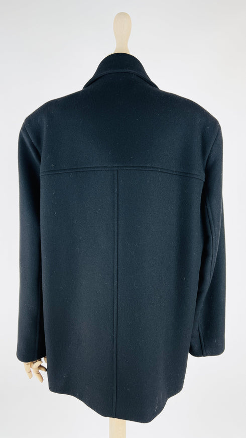 Caban in lana con spilla