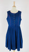 Abito midi blu fiori rossi