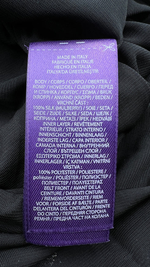 Abito lungo doppio tessuto con cartellino