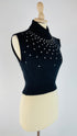 Gilet nero con strass