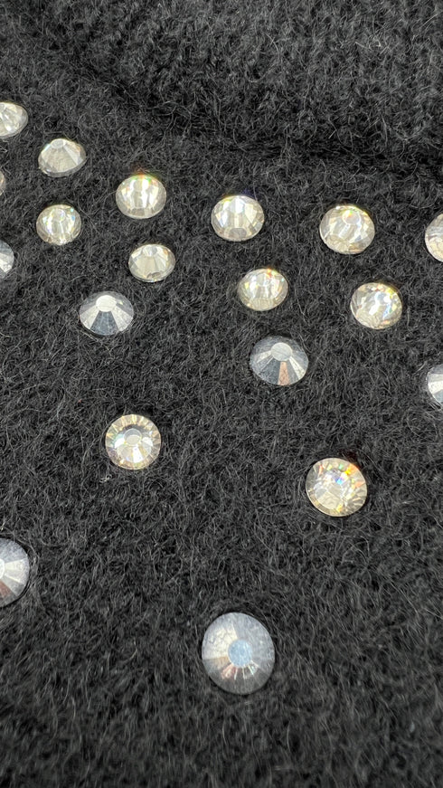 Gilet nero con strass