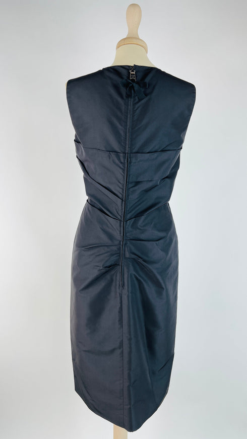 Abito midi nero con fiocco