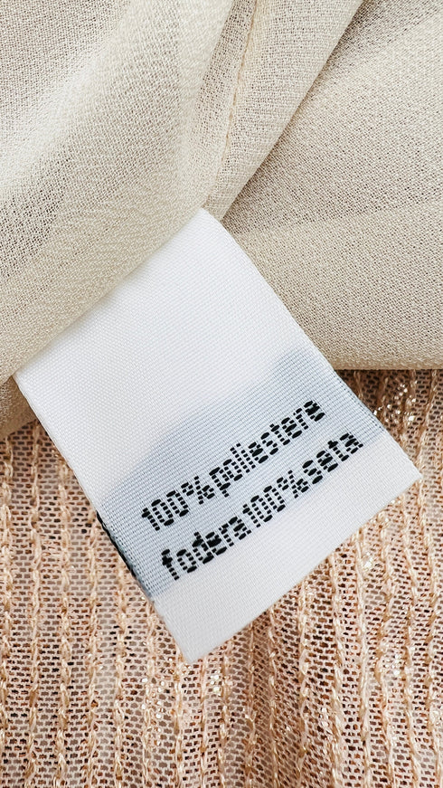 Abito lungo paillettato con cartellino