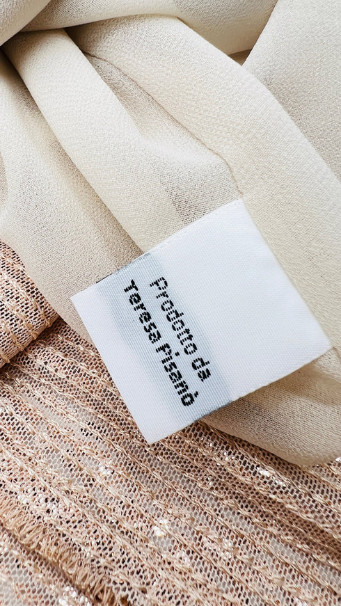 Abito lungo paillettato con cartellino