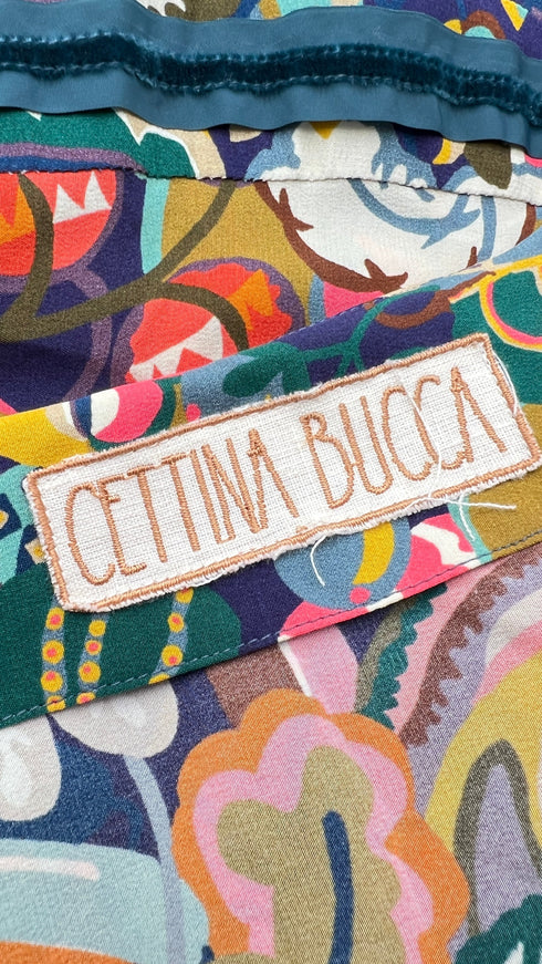 Abito lungo in seta a fiori