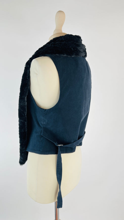 Gilet cotone eco pelliccia