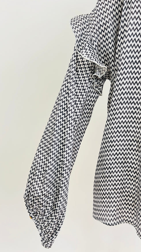 Blusa zig-zag e jacquard