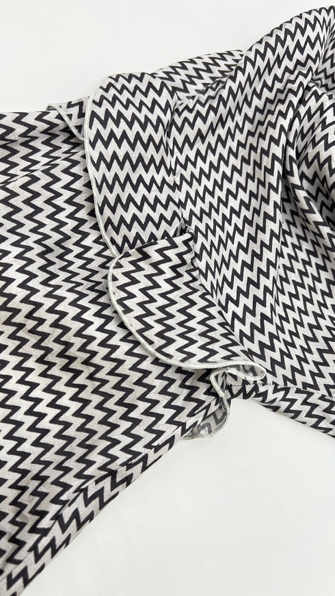 Blusa zig-zag e jacquard