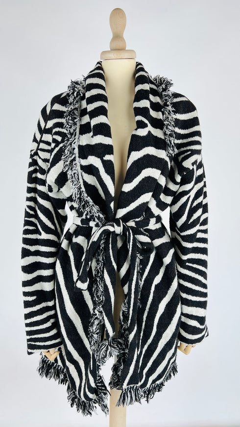 Cardigan in lana animalier
