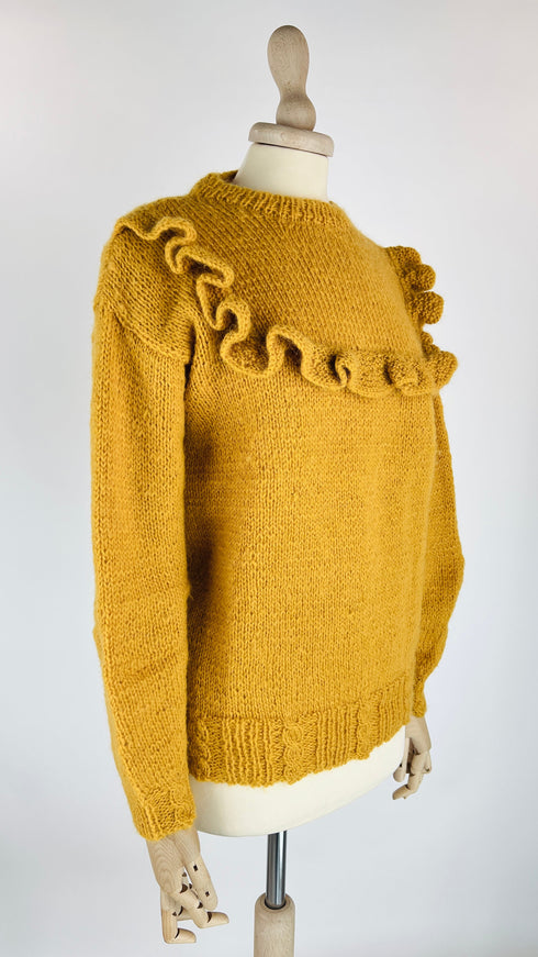 Maglia girocollo con volant