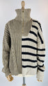 Maglione trecce e righe