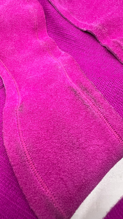 Abito midi inserti magenta suede