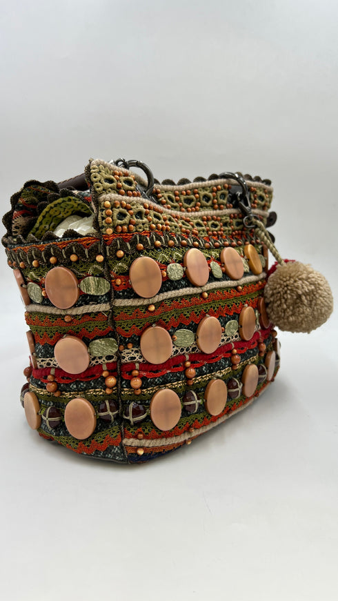 Borsa a spalla ricamata
