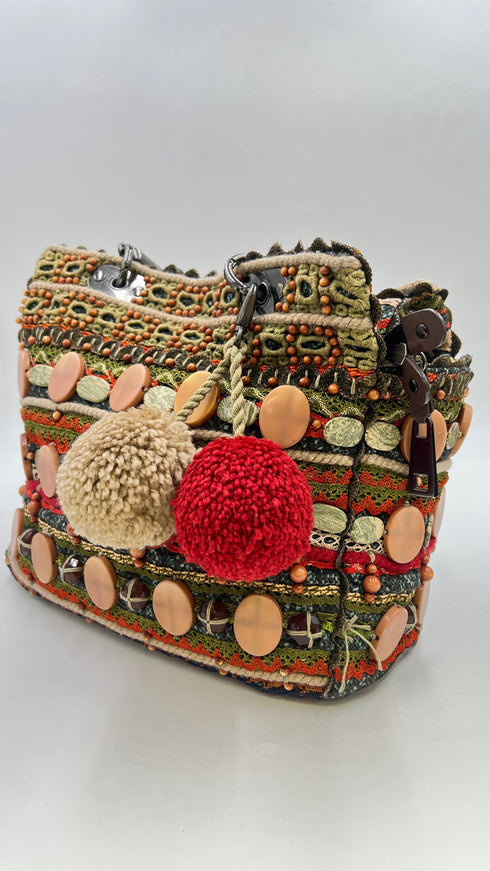 Borsa a spalla ricamata