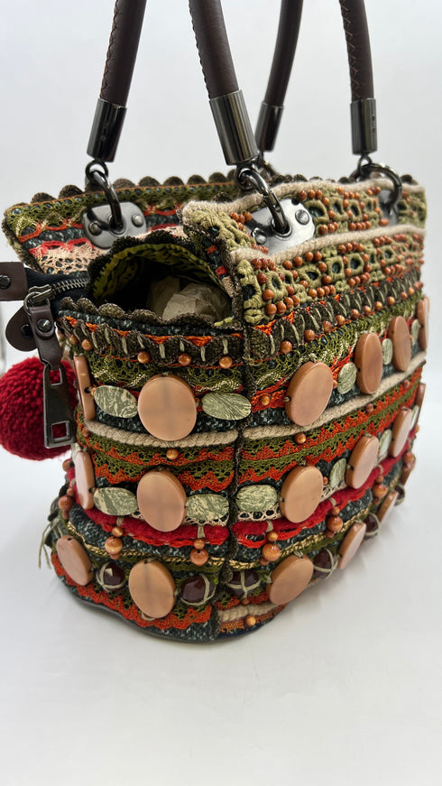 Borsa a spalla ricamata