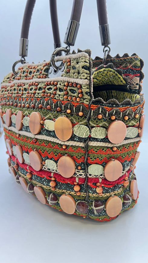 Borsa a spalla ricamata
