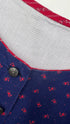 Abito midi blu fiori rossi