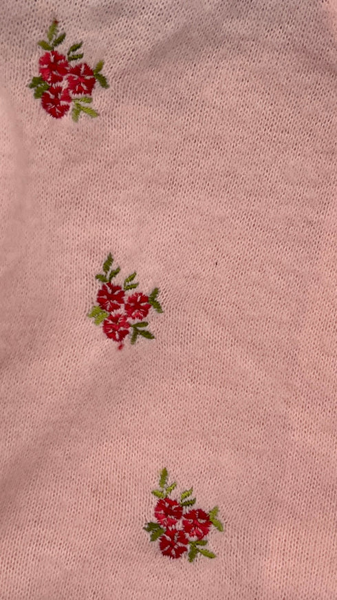 Cardigan con fiori ricamati