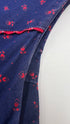 Abito midi blu fiori rossi