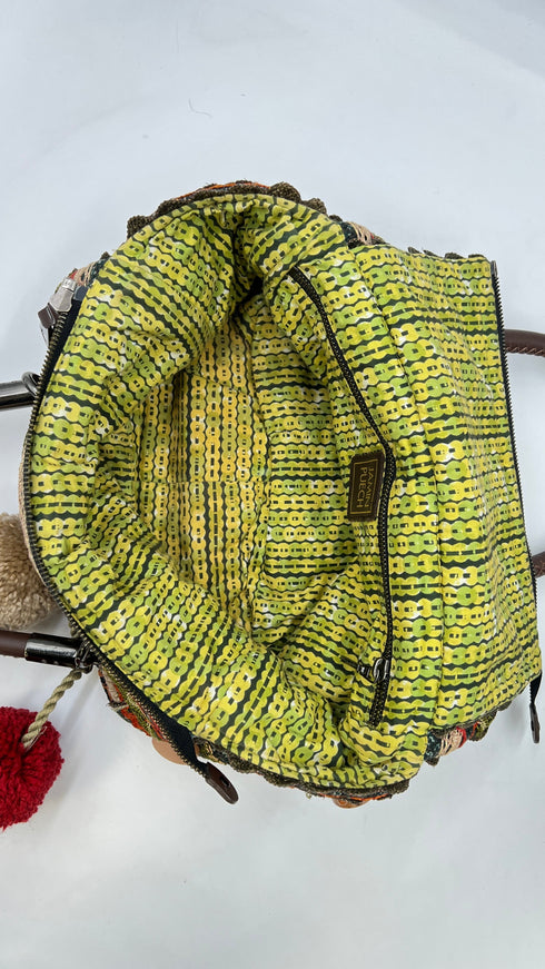 Borsa a spalla ricamata