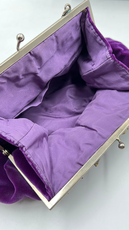 Borsa in velluto con strass