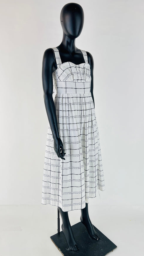 Abito midi stampa plaid