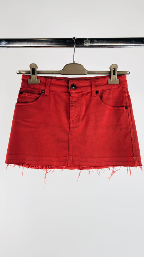Minigonna in jeans rosso