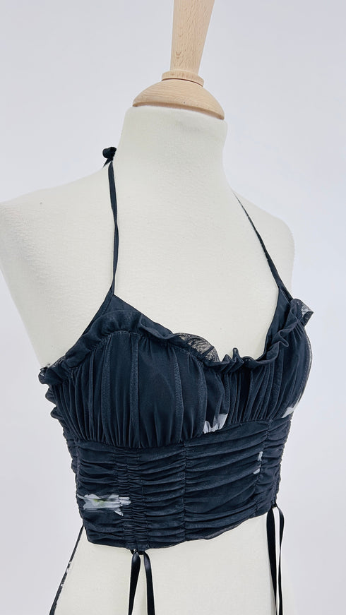 Top arricciato stampato