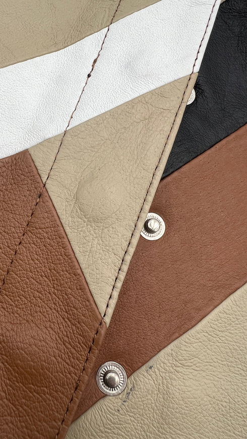 Gonna patchwork in pelle