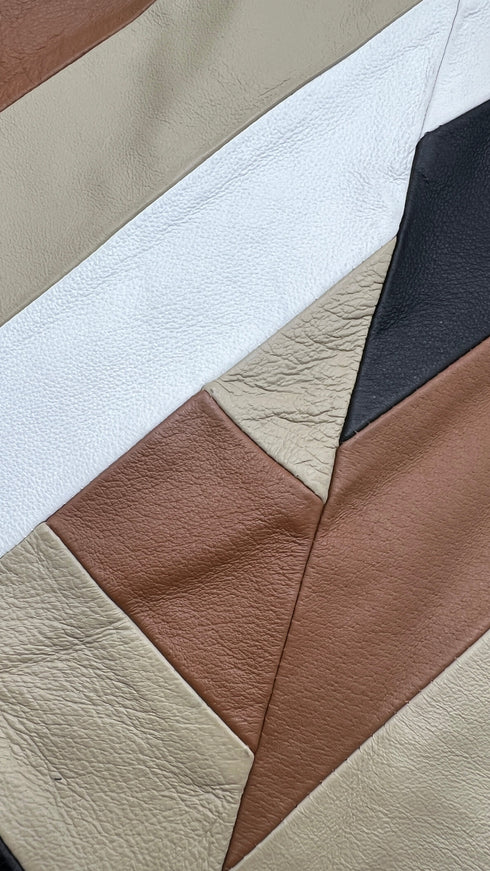 Gonna patchwork in pelle