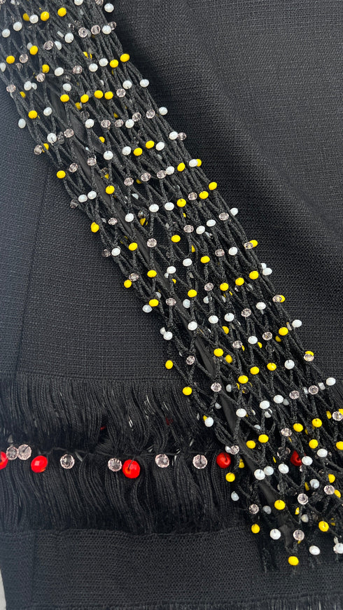 Top nero con perline
