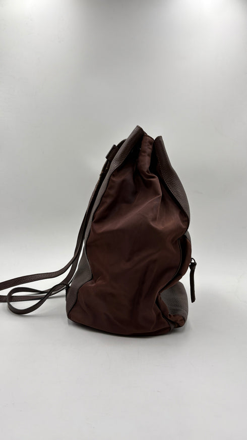 Zaino in pelle/nylon