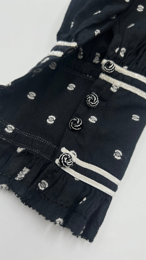 Abito corto a pois in cotone