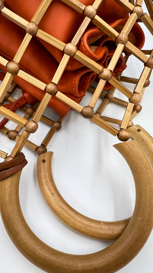 Borsa bamboo e pelle