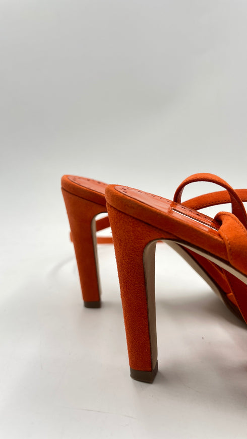 Sandalo in suede arancione N.41