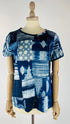 T-shirt patchwork pois e righe
