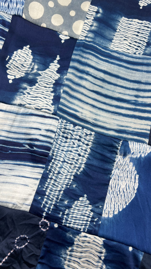 T-shirt patchwork pois e righe