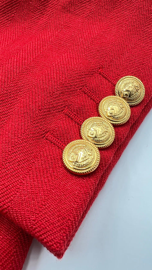 Blazer in lana lino con cartellino