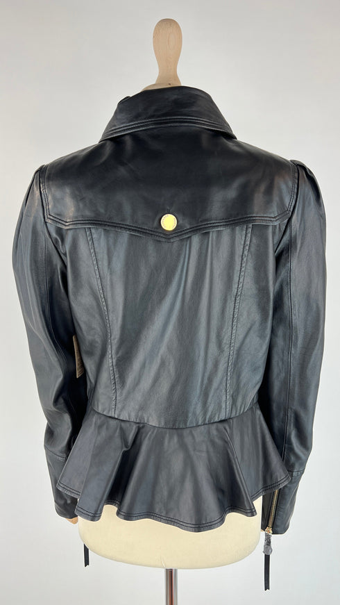 Giacca in pelle con zip