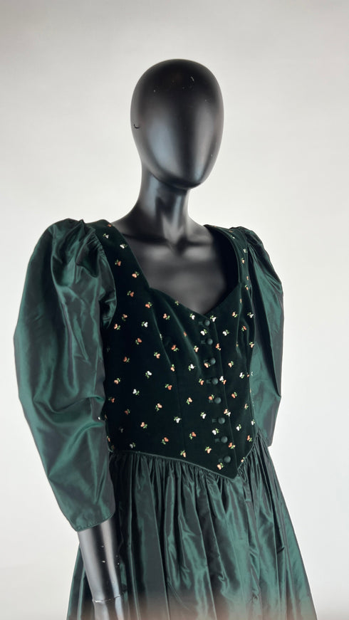 Abito lungo velluto a fiori