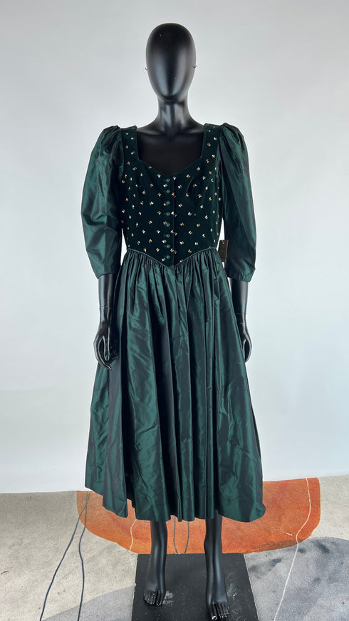 Abito lungo velluto a fiori